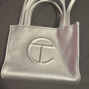 Telfar Metallic Silver Tote Bag